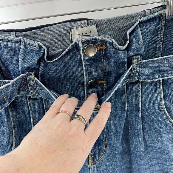 Initial J jeans paper bag waist high rise tapered leg medium 8 10 - Picture 10 of 12